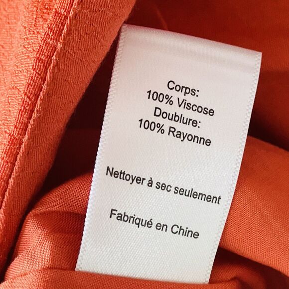 ASTR The Label Wide Leg Crop Trousers Medium Orange Viscose Flat Front Zip Back - Picture 10 of 14